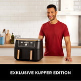 Ninja Foodi AF400EUCP MAX luchtfriteuse met twee zones, heteluchtfriteuse van 9,5 liter, 2 compartimenten, met tang, antiaanbaklaag Huishoudelijke apparaten Naty Shop