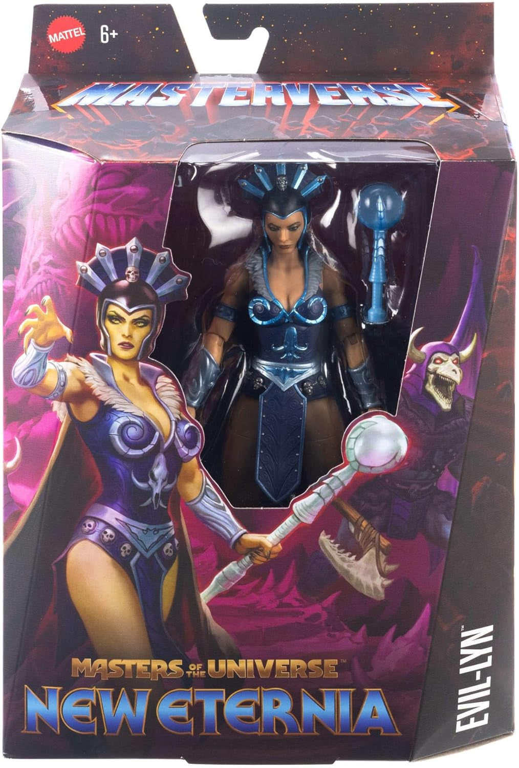 Masters of the Universe Masterverse actiefiguur ca. 18 cm hoog, nieuwe Eternia Evil-Lyn, MOTU Toy Villainess, Sorceress, 30 bewegingspunten, kristallen bol, JBP77 actiefiguren Naty Shop