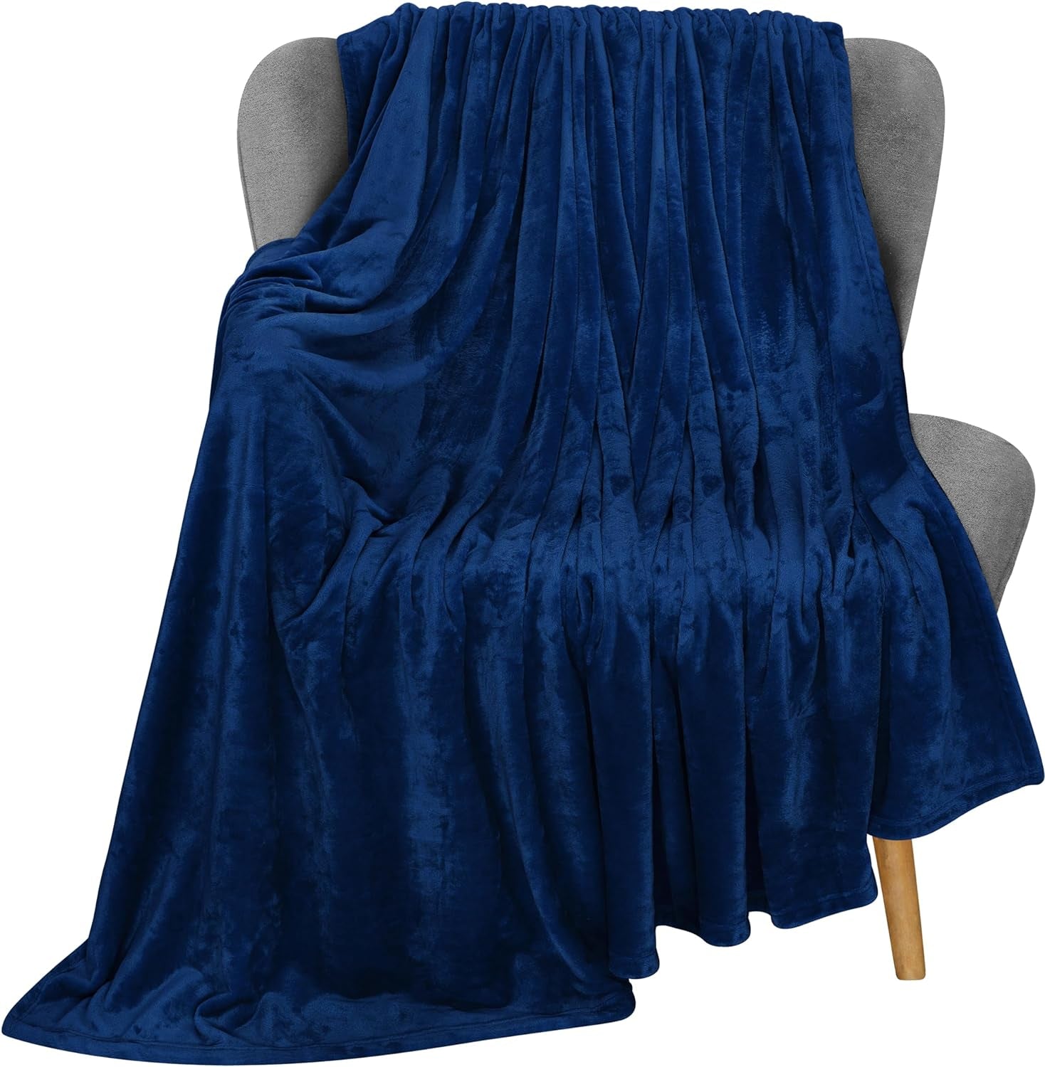 Utopia Bedding Gezellige fleecedeken [228x228 cm, grijs] Zachte, lichte, warme en donzige deken Comfortabele en ademende deken voor slaapbank, slaapbank, bedden en dekens Besuche den Utopia Bedding-Store Navy 152X127 Cm