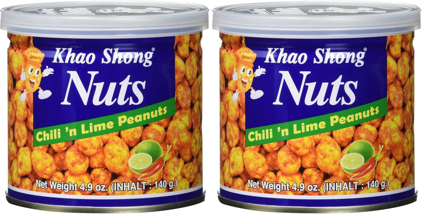 Khao Shong Gebakken groene erwten met wasabi, knapperige erwten in een pittig beslag, een vetarm alternatief voor noten, medium pikant, 1 blik van 140 g | 140 g (1 pakje)
