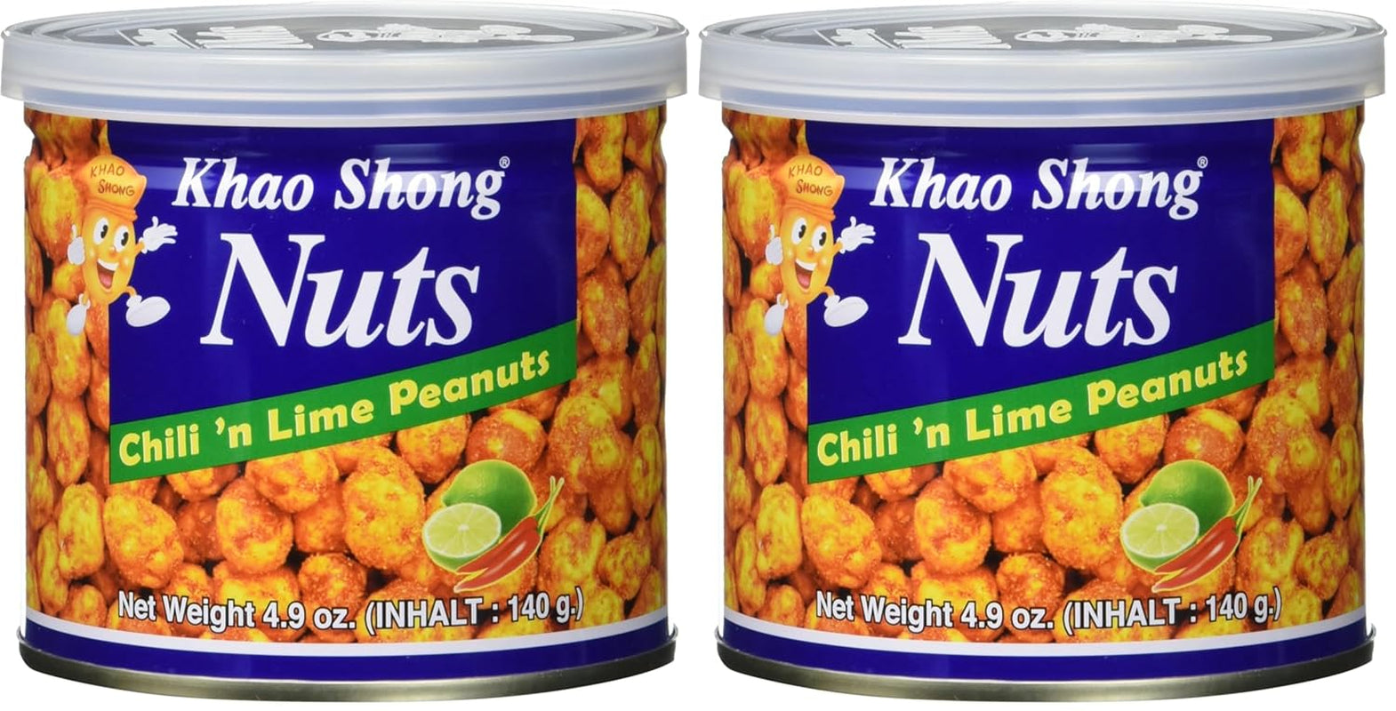 Khao Shong Gebakken groene erwten met wasabi, knapperige erwten in een pittig beslag, een vetarm alternatief voor noten, medium pikant, 1 blik van 140 g | 140 g (1 pakje)