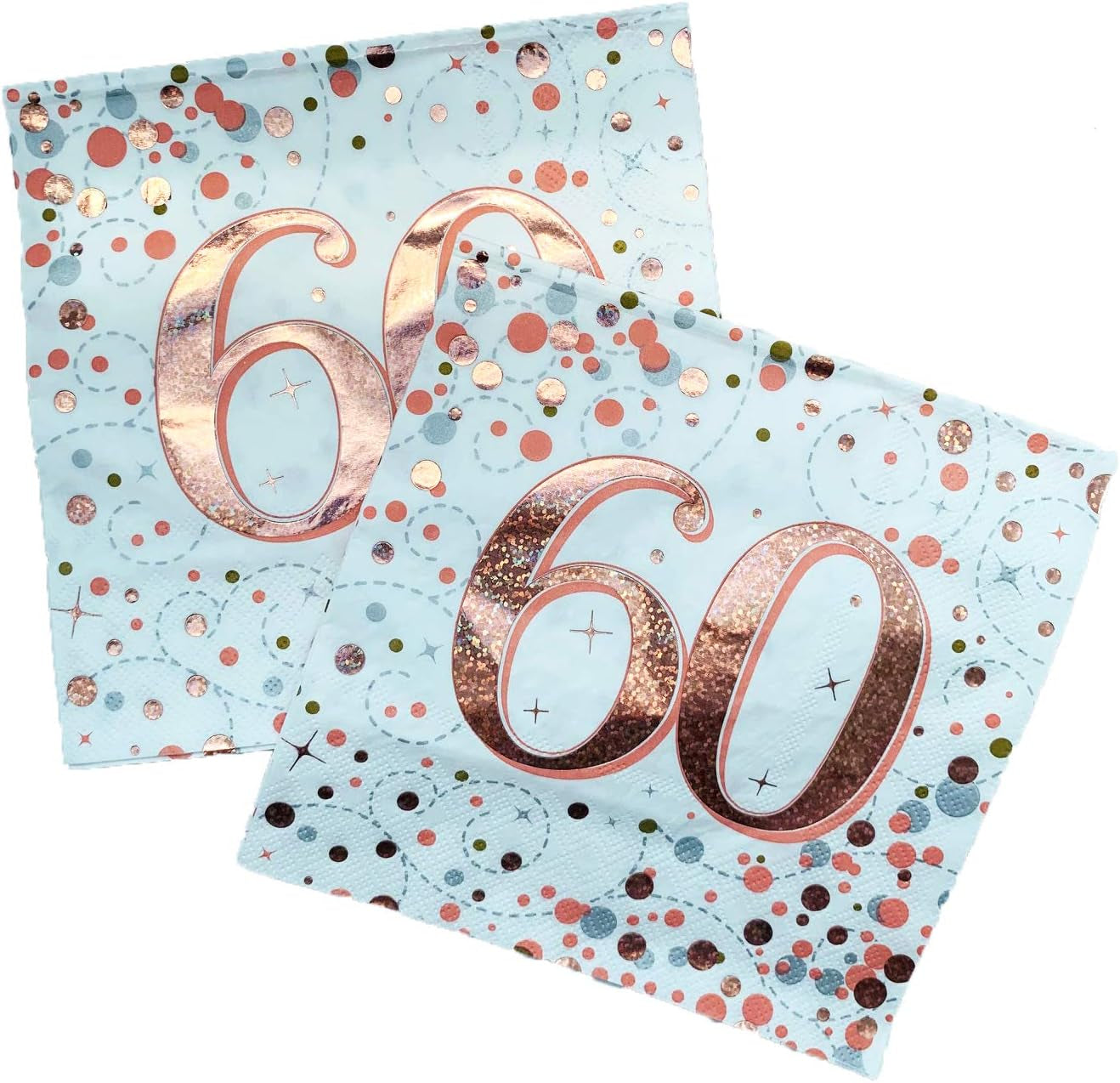Sparkling Fizz 60Th Roségouden servetten 33 cm x 33 cm 3-laags 16 stuks