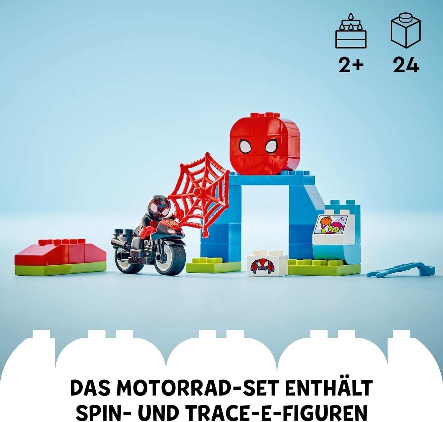 LEGO DUPLO Marvel Spins Motoravontuur, Fantasy Speelset voor de tv-serie Spidey en zijn supervrienden, educatief speelgoed om te bouwen en om te bouwen voor kinderen vanaf 2 jaar en ouder 10424 Bouwsets Besuche den LEGO-Store