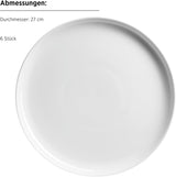 MÄSER, Navina serie, servies voor 6 personen, wit porseleinen servies, tijdloos, porselein, wit