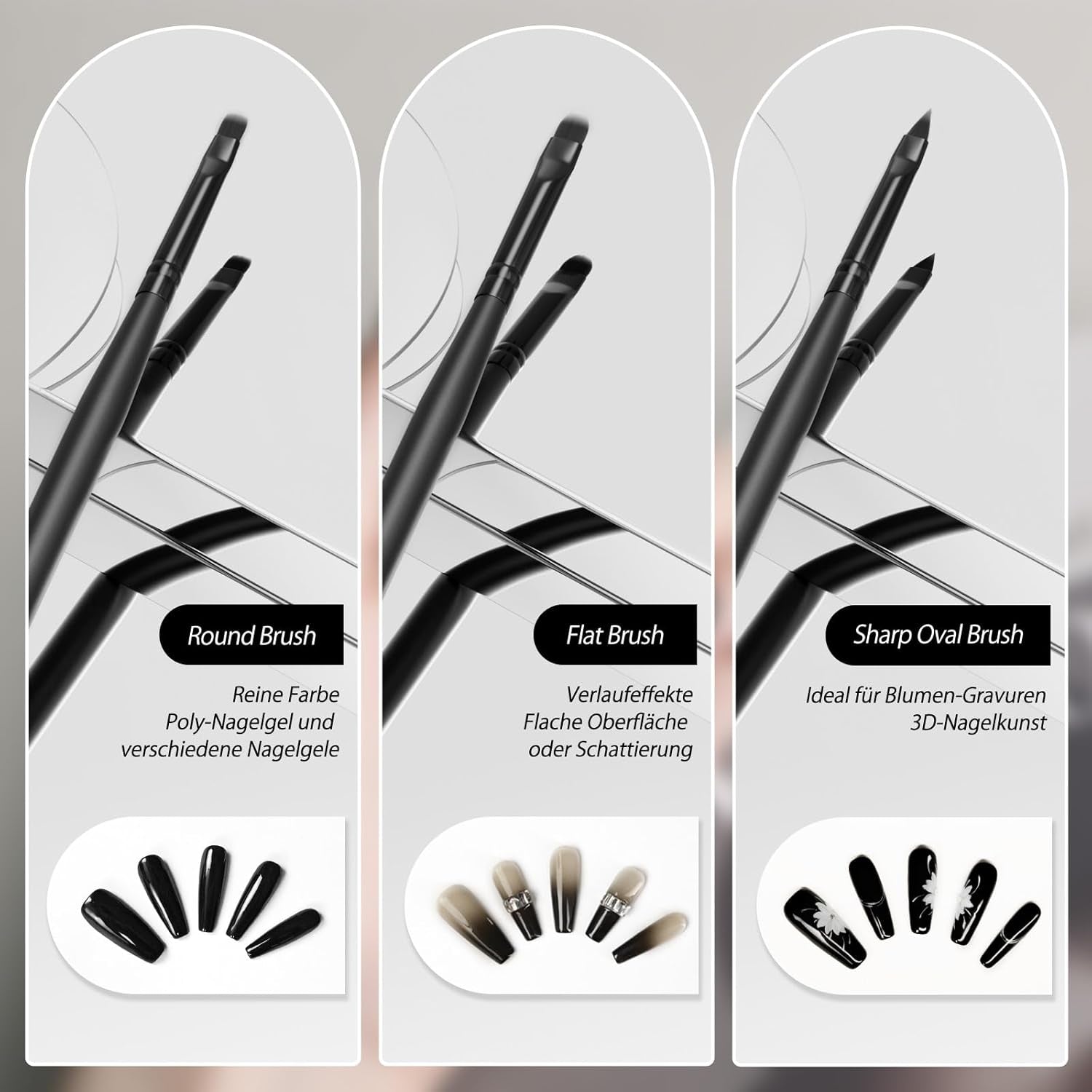 Nagel Pinsel 8 Stück Pinsel voor Gelnägel, Nageldesign Gel Pinsel Dotting Painting Line Pen voor Nagelack Gel Acryl Nagel Pinsel Nailart Kit Acryl Pinsel Fineliner Nägel Selber Machen