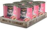LEONARDO Nassfutter für Katzen, Geflügel puur, 6X 800g dosis, Katzenfutter getreidefrei, Alleinfutter, Made in Germany