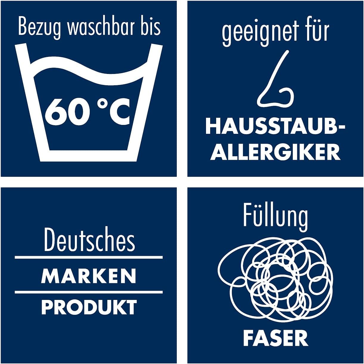 Irisette Noblesse kussen - Made in Germany - Kussen met afneembare hoes van puur katoen, 80 X 80 cm, Oeko-Tex gecertificeerd Naty Shop standaard kussens
