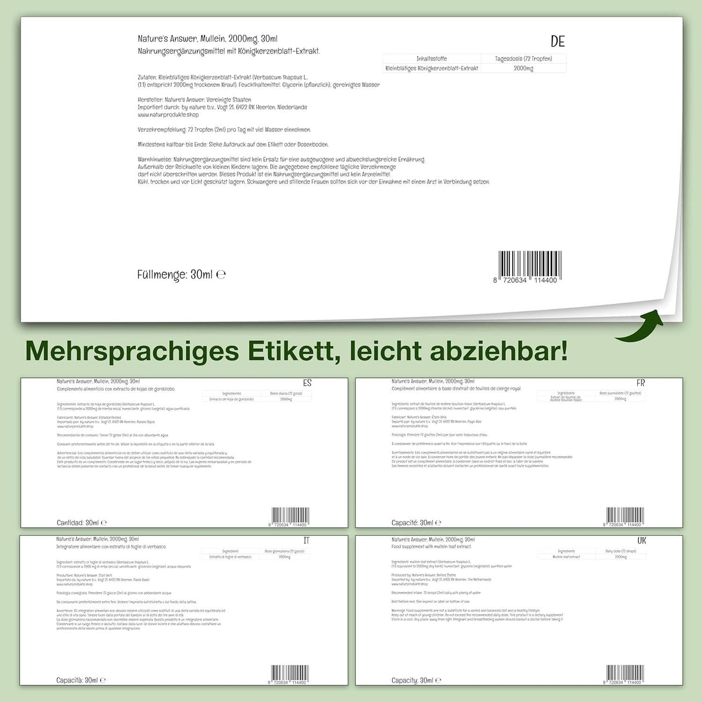 Mulleinbladextract, 30 ml, alcoholvrij Arome Naty Shop