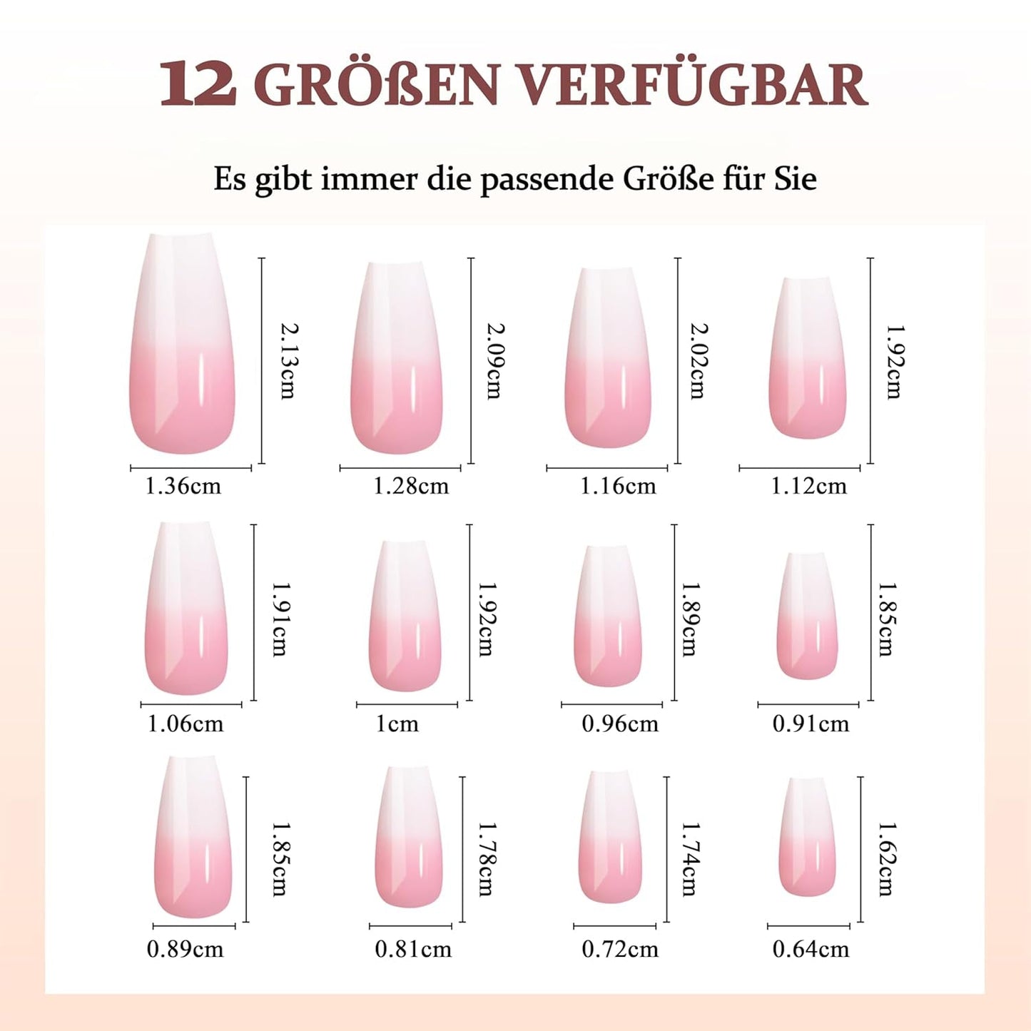 Ballerina kunstnagels set - 240 stuks delicate lila roze kunstnagels, volledig dekkende lijm op kunstnagels, kunstnageltips set voor manicure en nagelkunst voor vrouwen en meisjes (lavendelroze)