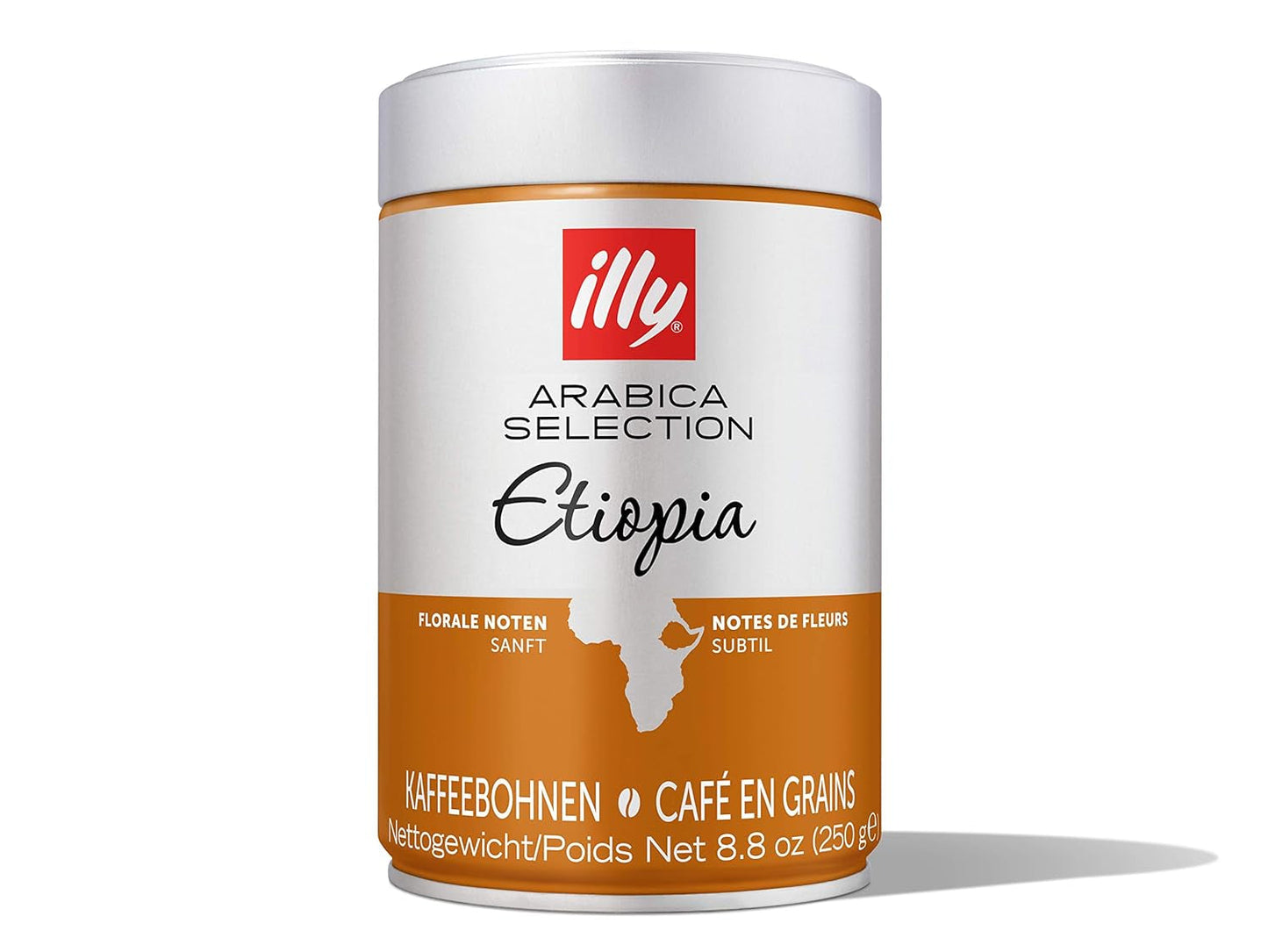 Illy koffie, espressobonen uit de Selectie van Arabica uit Ethiopië - verpakking met 2 doseringen van elk 250 g