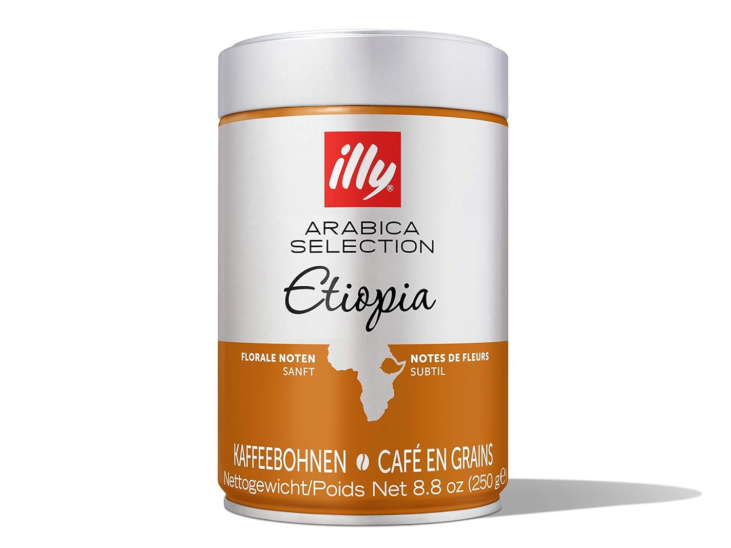 Illy koffie, espressobonen uit de Selectie van Arabica uit Ethiopië - verpakking met 2 doseringen van elk 250 g