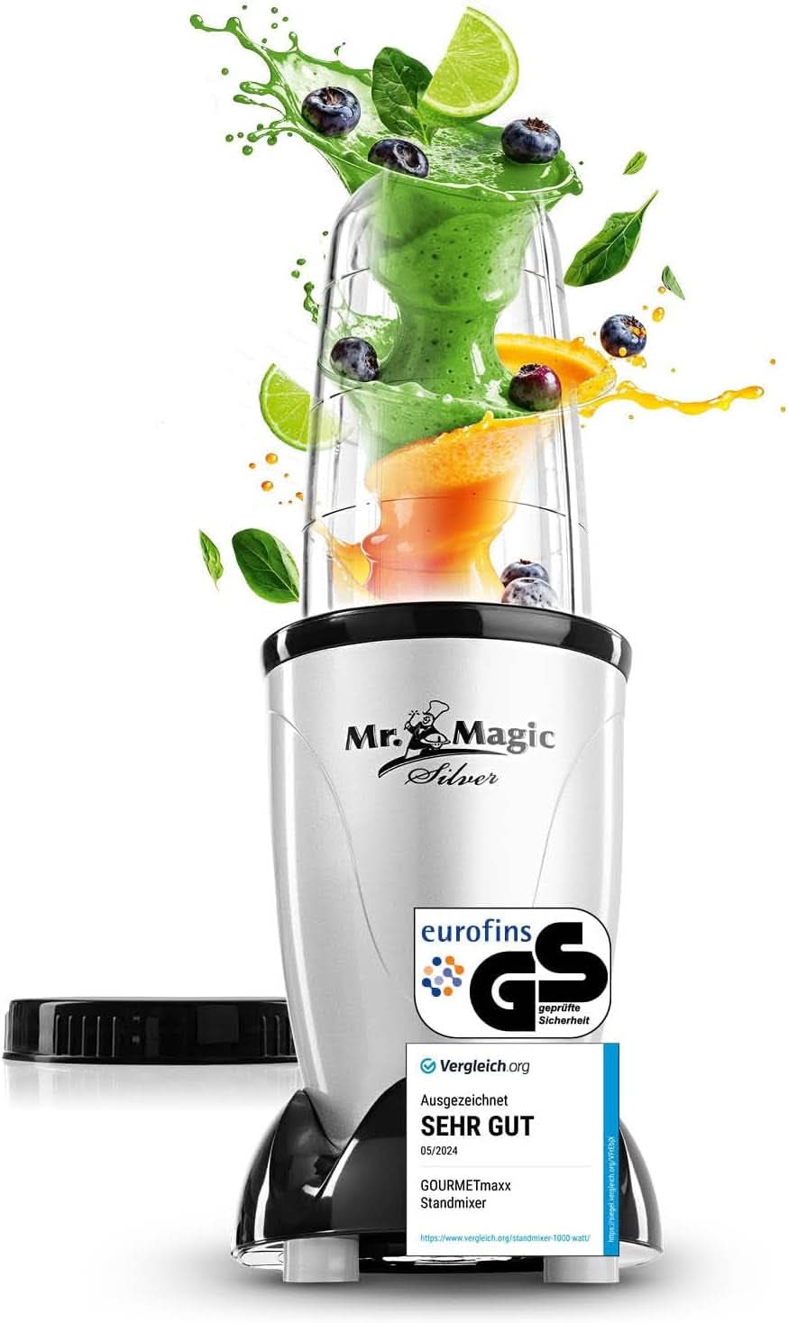 Gourmetmaxx Mr Magic Blender, Smoothie Maker met Xxl Naty Shop accessoirepakket