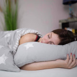Genius kussen, katoen, eazzzy 40x80 cm - orthopedisch kussen voor een goede nachtrust, gemaakt van melkvezels met aloë vera - geschikt voor mensen met allergieën, met ondersteuning, Oeko-TEX gecertificeerd neksteunkussen, wit, A19202