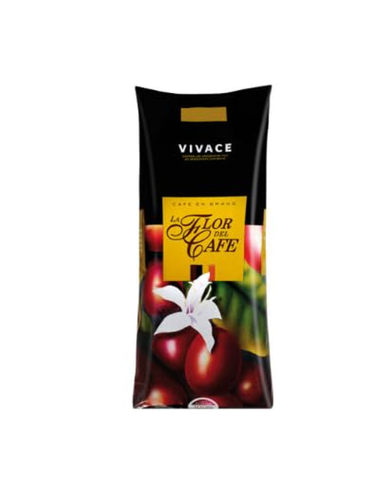Flor del Café Vivace Natuurlijke 100% gebrande Arabica-koffie, hele bonen, intens aroma, medium donker gebrand, 10 kg (10 x 1 kg)