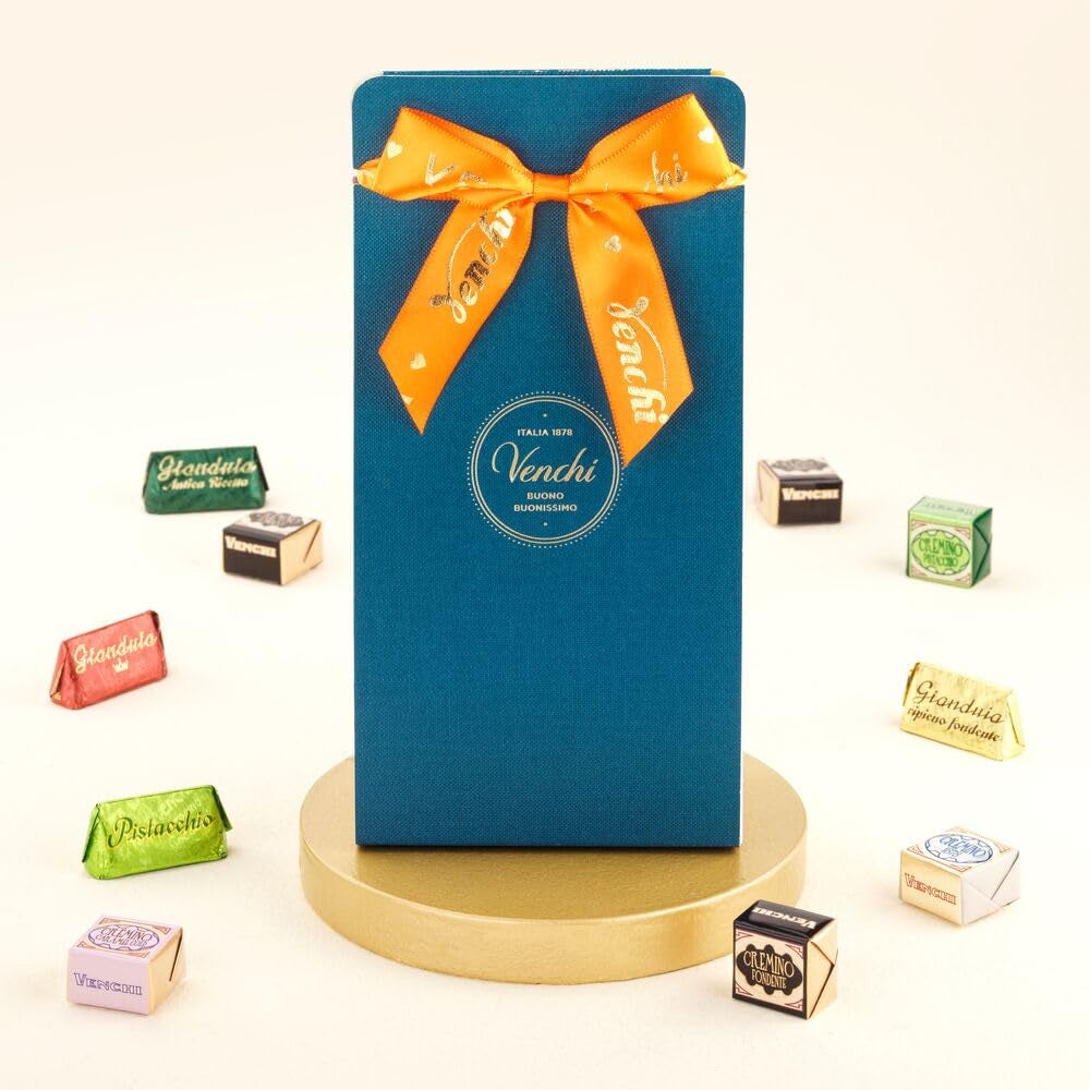 Venchi – Murrine Collection – Geschenkdoos met diverse Cremino en Gianduiotti chocolaatjes, 411g – Met PGI Piemontese hazelnoten – Cadeau-idee – Glutenvrij