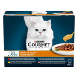 Parel | Saushouder | Volwassen kat | Rundvlees, Kip, Tonijn, Zalm | 12 x 85 g | Versheidszakjes (verpakking kan variëren)