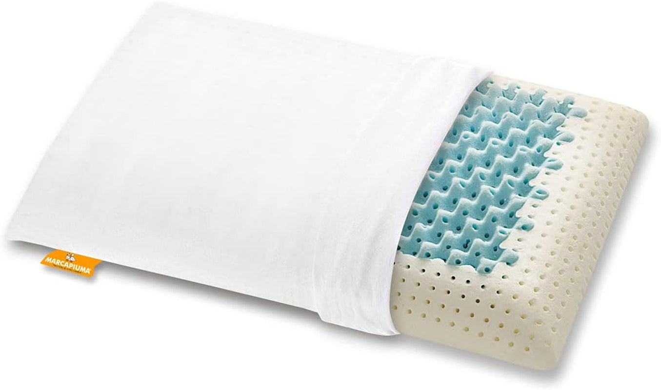 Marcapiuma - Paar neksteunkussens met geheugen - Miss & Mister - Ultra ademend deel - 100% katoenen hoes - Orthopedisch - Visco Kussen Memory Foam - MEDISCH PRODUCT - Gemaakt in Italië Naty Shop standaard kussens