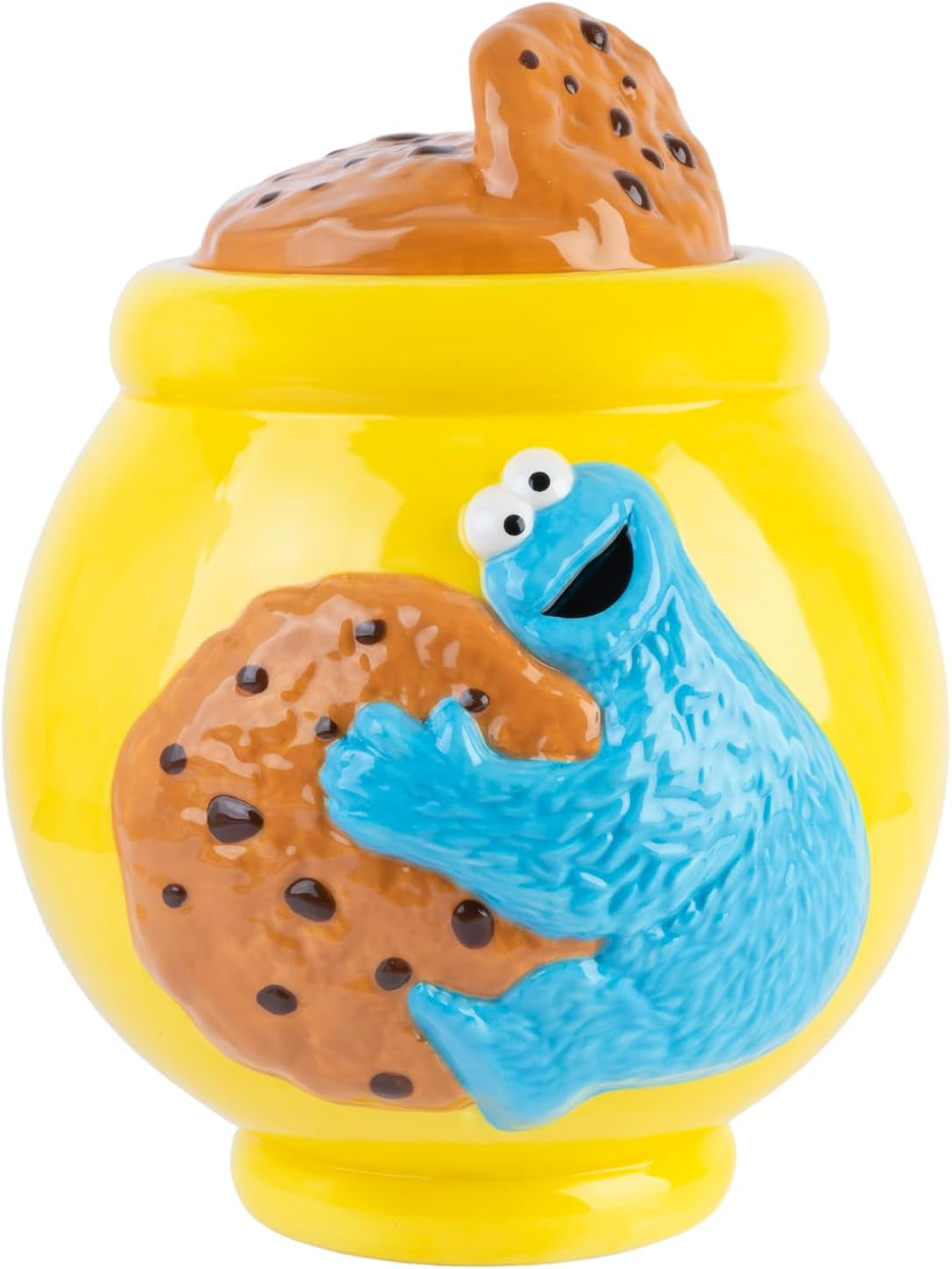 Grupo Erik Keramische Koekjestrommel Sesamstraat Koekjesmonster - Koekjestrommel met deksel Groot 21,0 x 27,0 x 22,0 cm Voorraadpot met deksel Officiële Sesamstraat Merchandise Voedselbewaardozen Naty Shop Baloo