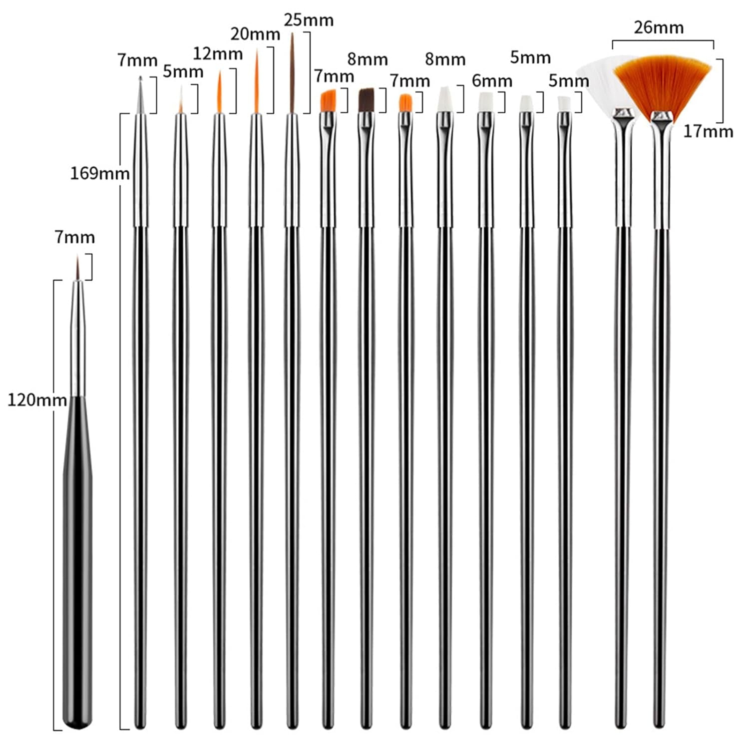 31 Stück Professionelle Nagel Pinsel Set, Dual-Ended Nagelpinsel, Pinsel Für Gelnägel, Acryl Nail Art Pen, Nail Art Dotting Tools, Nagelborstel voor DIY Nagelkunst Salon Design