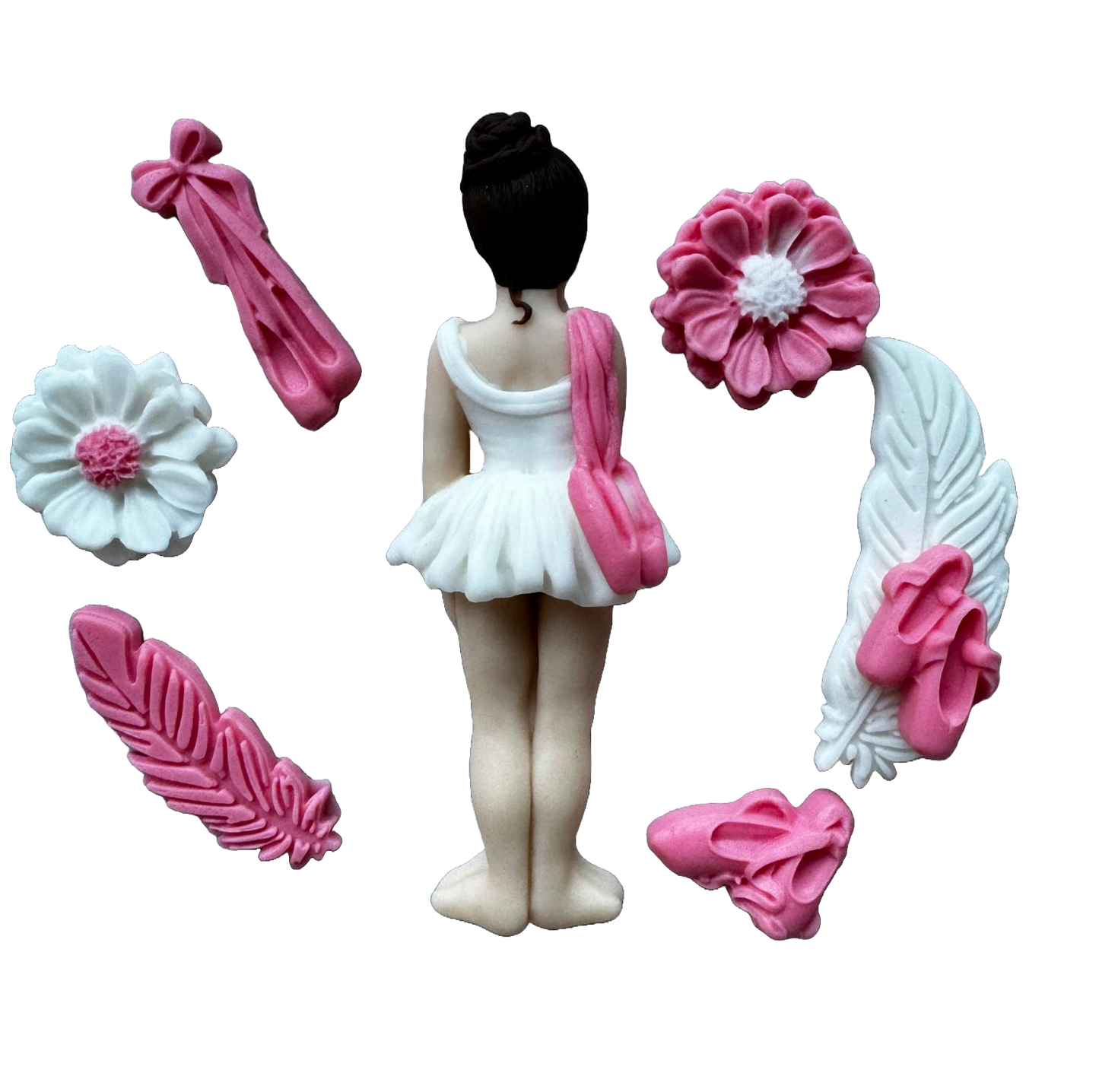 Set van 8 eetbare suikerdecoraties, Ballerina Sugar Paste Decorations Naty Shop