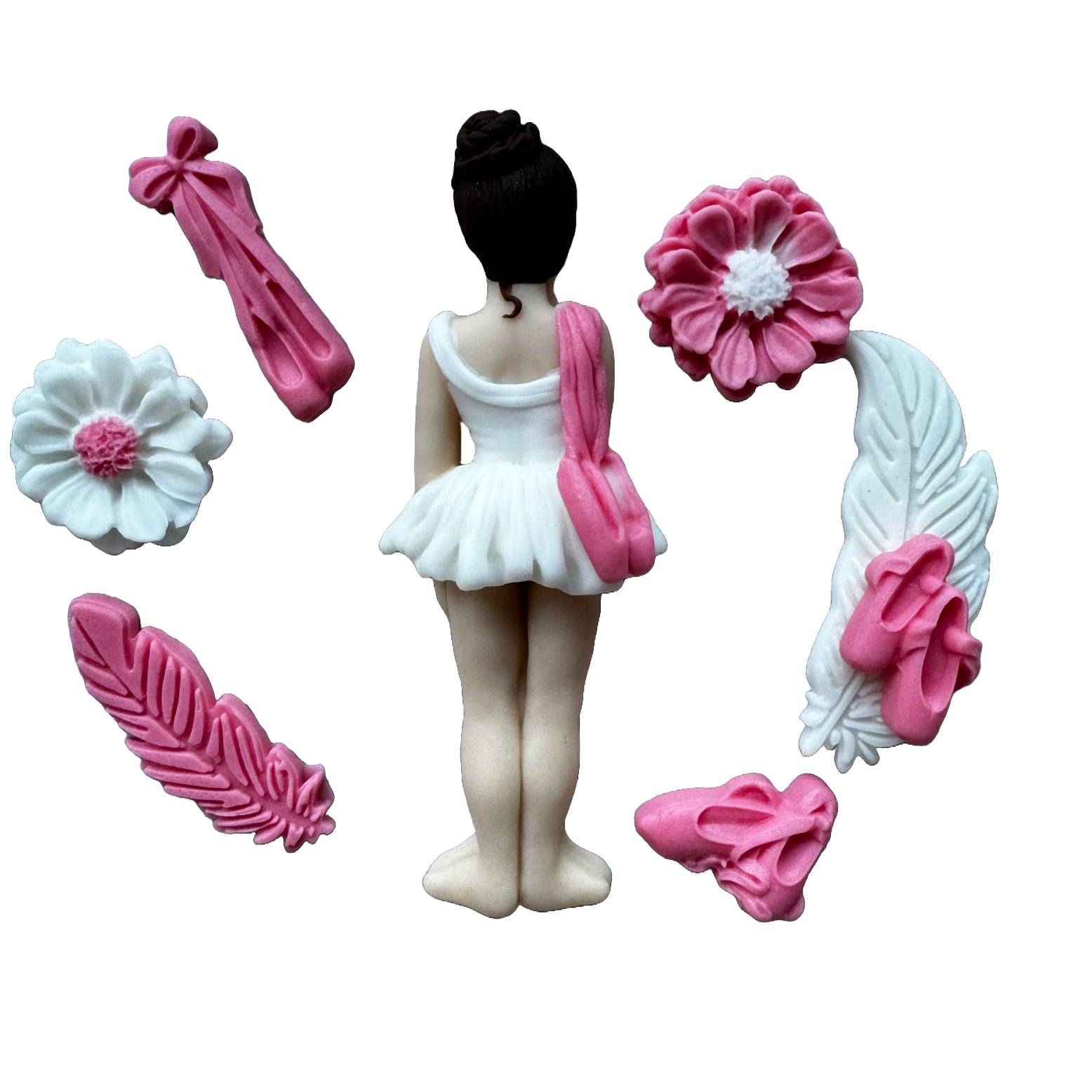 Set van 8 eetbare suikerdecoraties, Ballerina Sugar Paste Decorations Naty Shop