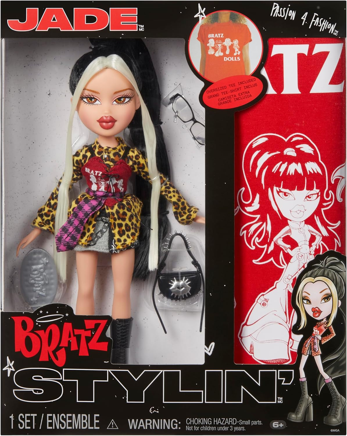 Bratz Stylin' Jade modieuze T-shirt-stijl pop inclusief accessoires schattig meisjesspeelgoed
