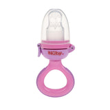 Nuby Silicone Fruit Feeder Knabbelaar - Fruitvoeder voor baby's 6 maanden en peuters - Bijtring voor fruit, groenten en puree - BPA-vrij - Roze - 6+ maanden