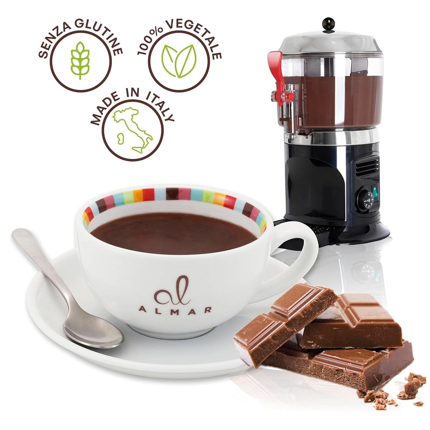 Italiaanse warme chocolademelk Cortina TART BITTER CHOCOLADE, 15 zakjes X 30 gram Cacao en Warme Chocolademelk Naty Shop