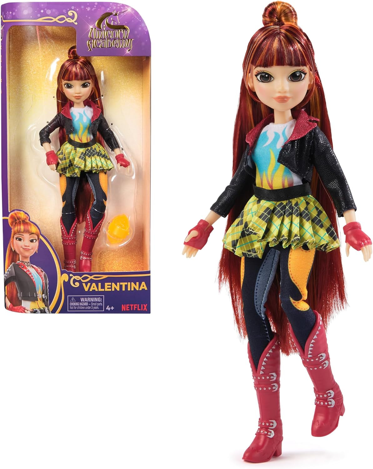 Unicorn Academy Deluxe Masked Ball Sophia - 24 cm pop uit de populaire Netflix-serie met 2 outfits, klassiek aankleden en rollenspel, vanaf 4 jaar Naty Shop Dolls Valentina aankleedpop
