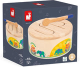 Janod - Gioia Drum - FSC houten trommel + trommel - Rollenspel en vroege muzikale educatie - Aquarel - Vanaf 18 maanden, J07650 Bebe Toys Naty Shop