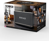 Tower T826175GRY Renaissance broodmand, inhoud 16 l, enkel deksel, grijs Bewaardozen voor voedsel Naty Shop