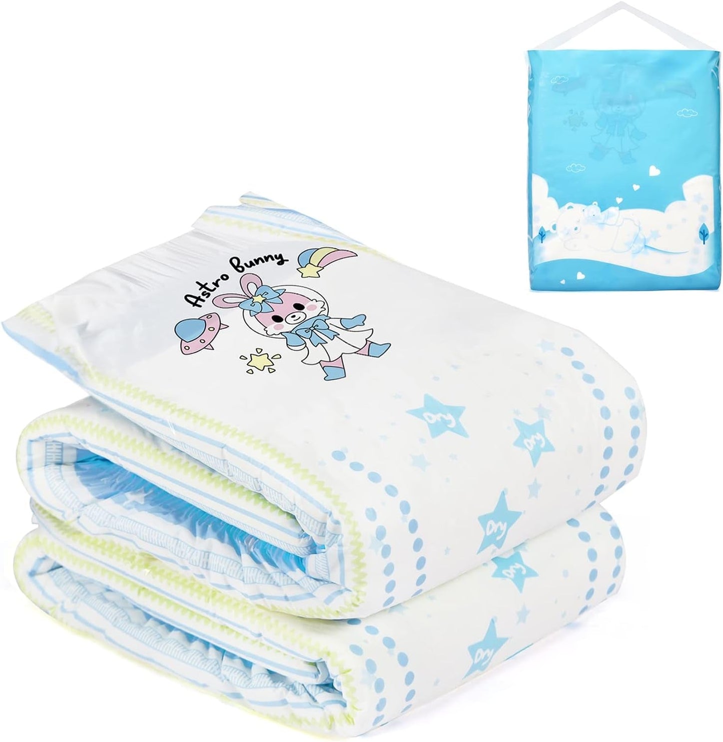 Luiers met print voor volwassenen, 5500-5800 ml, 2 stuks, 3 prints, willekeurig assortiment - Astro Babies (L)