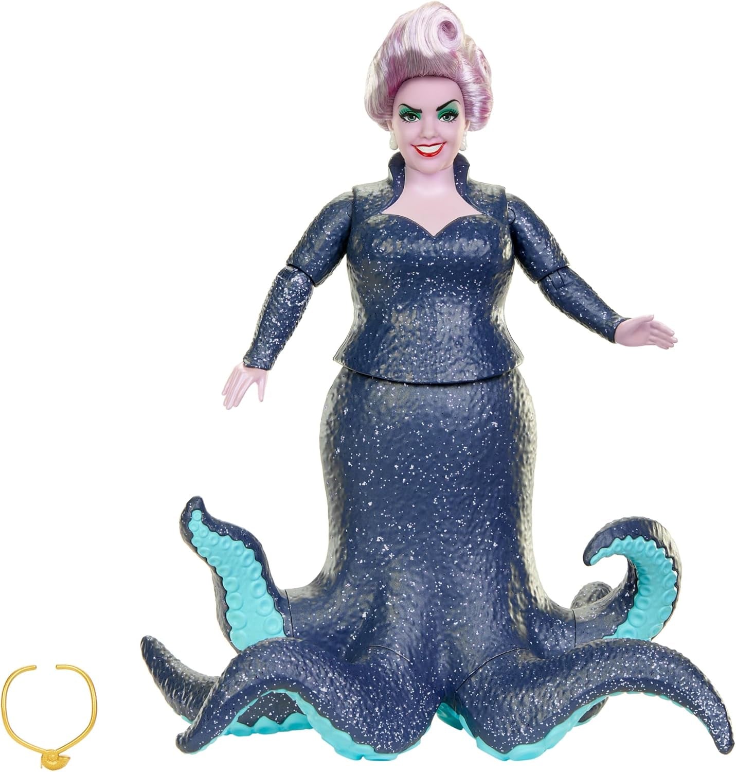 Mattel DISNEY Ariel de kleine zeemeermin - Ursula met tentakels, afneembare ketting en lavendelknot voor eindeloos stylingplezier, geschikt voor kinderen vanaf 3 jaar, HLX12