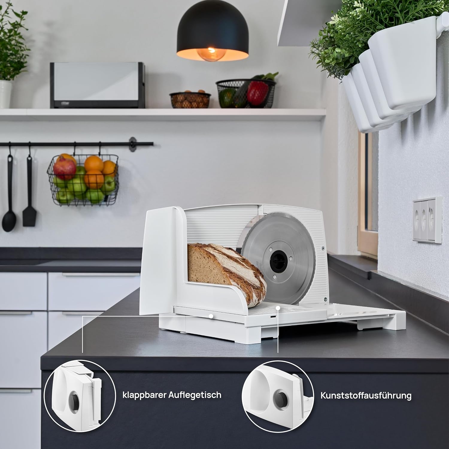 Ritter Markant 05 Multifunctionele opvouwbare elektrische broodsnijmachine en snijmachine met Eco-motor Made in Germany Versnipperaars en snijmachines Naty Shop