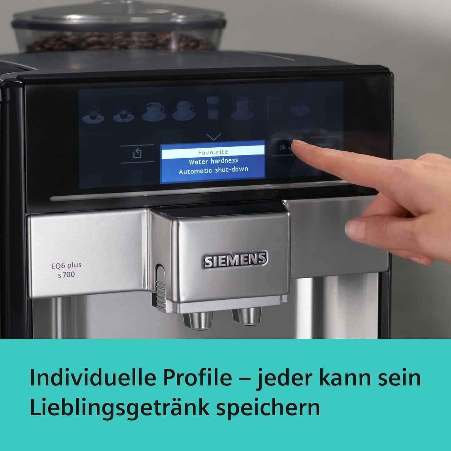 Automatische espressomachine Siemens EQ.6 plus s700 TE657503DE, voor vele koffiespecialiteiten, melkopschuimer, keramische molen, dubbele koffiefunctie, antikalk, automatische stoomreiniging, 1500 W, RVS