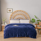 Kono Sherpa fleece deken, 150 x 200 cm, zacht, gezellig, pluizig, omkeerbaar, microvezel, vaste dekens voor bed, bank, bank (marineblauw, dubbel/dubbel) Bedden en dekens Besuche den KONO-Store