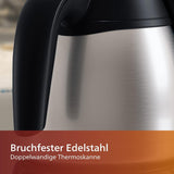 PHILIPS Café Gaia Filter-espressomachine - roestvrijstalen thermoskan, antidruppelsysteem, intens aroma, automatische uitschakeling, 1300 ml, zwart (HD7546/20)