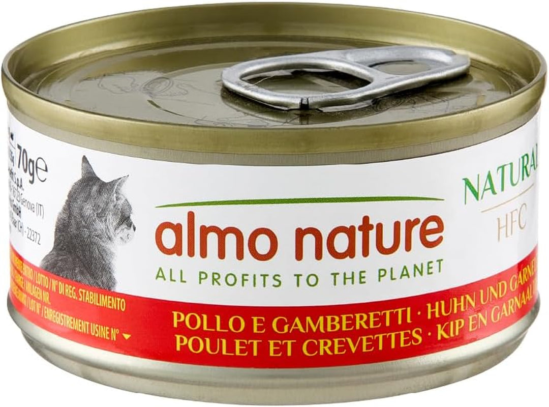 Almo Nature HFC Natuurlijk natvoer voor katten - Diverse recepten met kip - 6 x 70 g