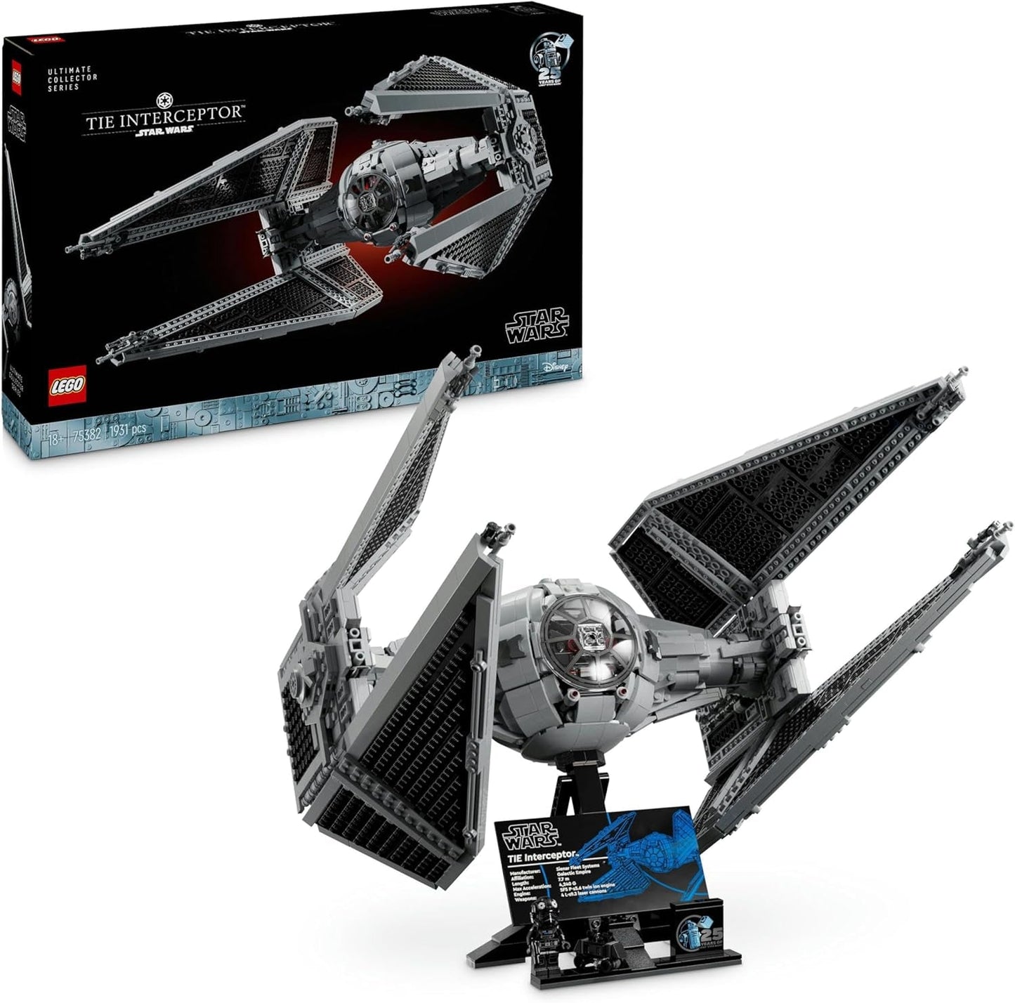 LEGO Star Wars Tie Interceptor Ultimate Collector Series Creatieve bouwset voor volwassenen Starfighter Steenmodel Fancadeau Verzamelbare Ucs-set 75382 Bekijk de LEGO-Store bouwsets Standaardtitel