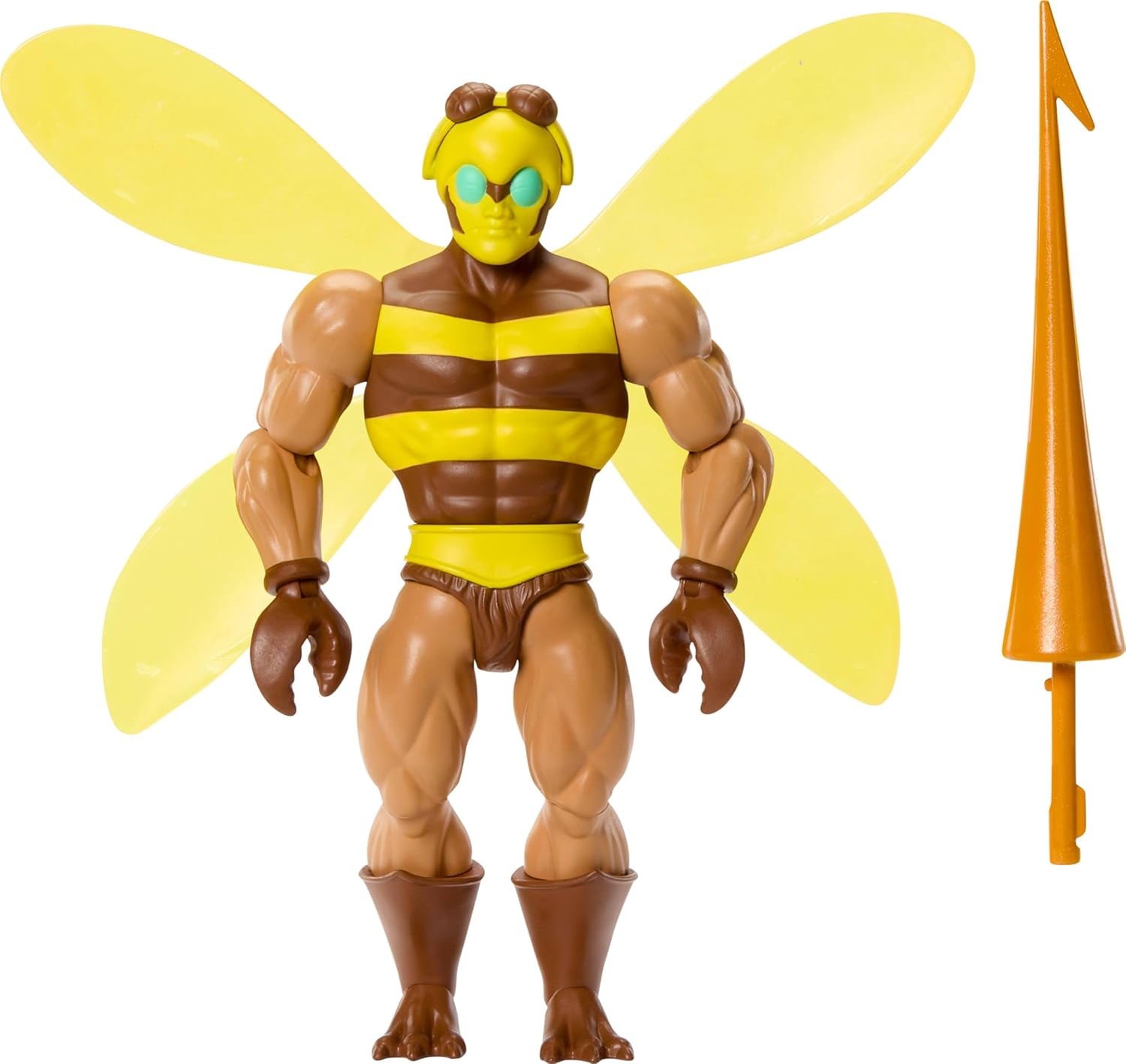 Masters of the Universe Origins-actiefiguur Buzz-Off uit de cartooncollectie, ongeveer 14 cm hoog, uit de tv uit de jaren 80, Bee Leader met vleugels en bril met speer, JBM88 Actiefiguren Naty Shop Standaardtitel