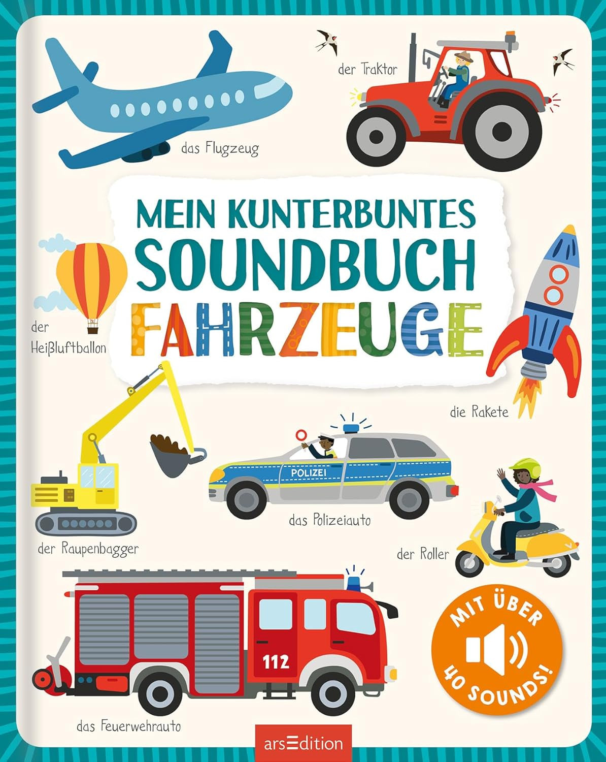 Mijn kleurboek met geluiden - Voertuigen: met meer dan 40 geluiden | Hoogwaardig geluidsboek met realistische voertuiggeluiden voor kinderen vanaf 24 maanden Baby Toys Naty Shop