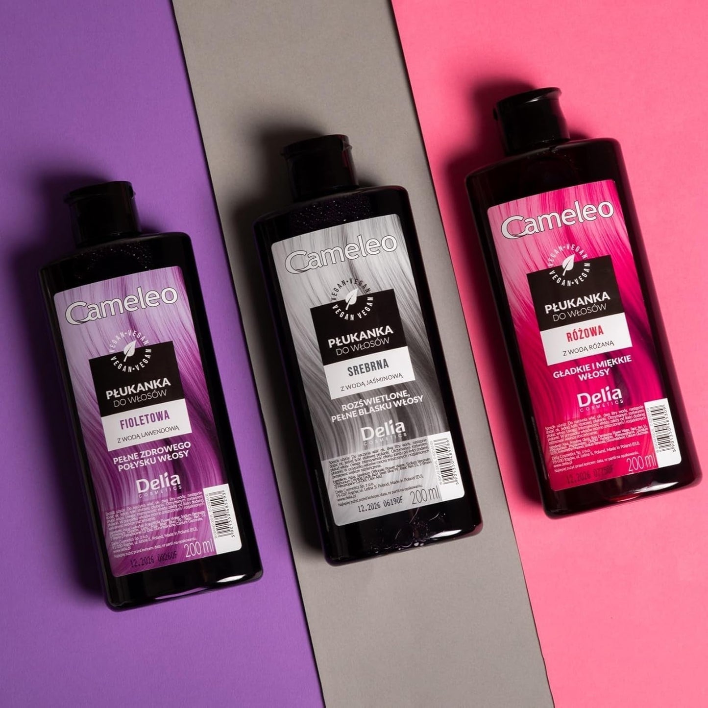 Cameleo - Roze Water Roze Haar Tonic Geen gele tint Semi-permanente haarkleuring - Voor blond en grijs haar - Kleur en verzorging - Vrij van parabenen | 200 ml Naty Shop haarverf