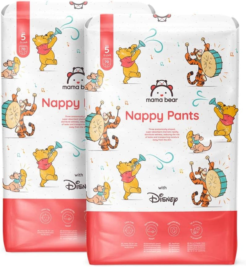 Amazon-merk: Mama Bear Disney-luiers, maat 5 (12-17 kg) - maanddoos, wit, 140 stuks (2 verpakkingen van 70)