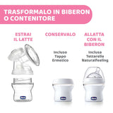 Chicco elektrische borstkolf met stimulatie- en extractiefasen, 10 intensiteitsniveaus, comfortabel en snel, ergonomische vorm, met schuine speen en strakke dop, wit, 150 ml Accessoires Voeding en borstvoeding Bebe Naty Shop