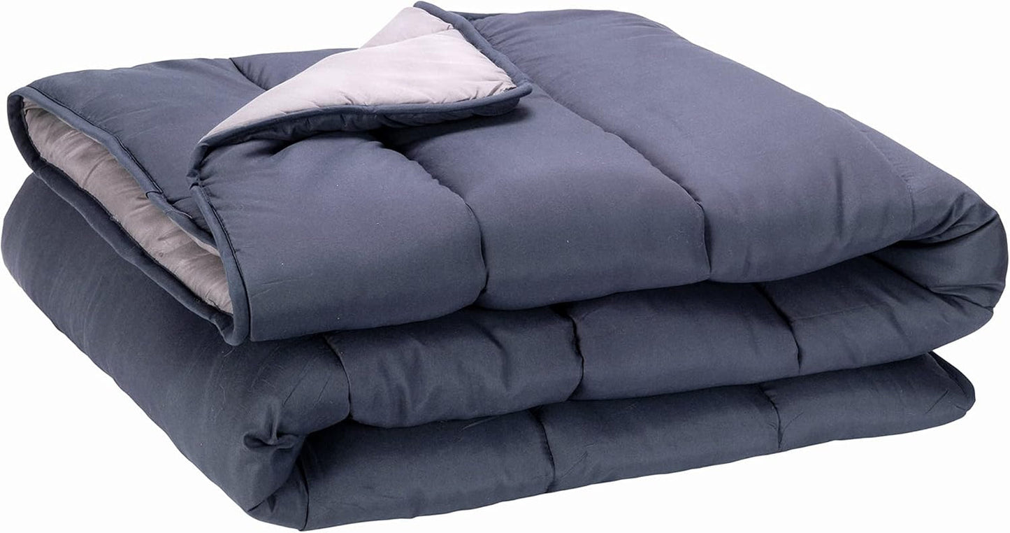 Pikolin Home - Omkeerbaar dekbed 300 G - Scandinavische tweekleurige vulling - Voor bed 90 - comfortabel, warm, ademend, marineblauw, 140 X 200 cm Naty Shop Dekbedden en dekbedden Standaard titel