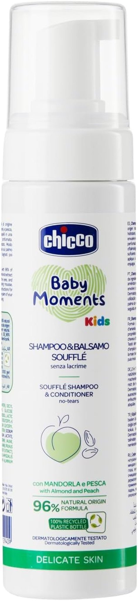 Chicco KIDS - GEVOELIGE HUID - 2 IN 1 MOUSSE: SHAMPOO EN CONDITIONER, 150 ml Kinderen - Bad- en huidverzorging Naty Shop Standaard titel
