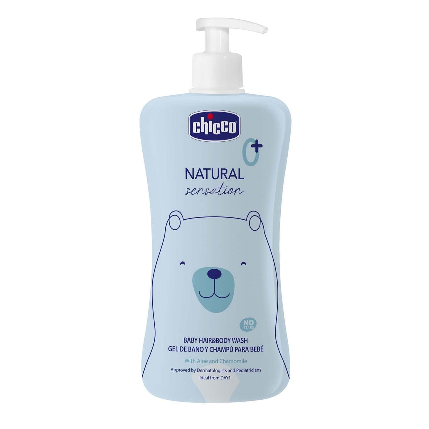 CHICCO NATURAL SENSATION - SHAMPOO EN BAD VOOR KINDEREN - ZONDER DRANK, 200 ML Kinderen - Bad- en huidverzorging Naty Shop 500 Ml (1 pakje)