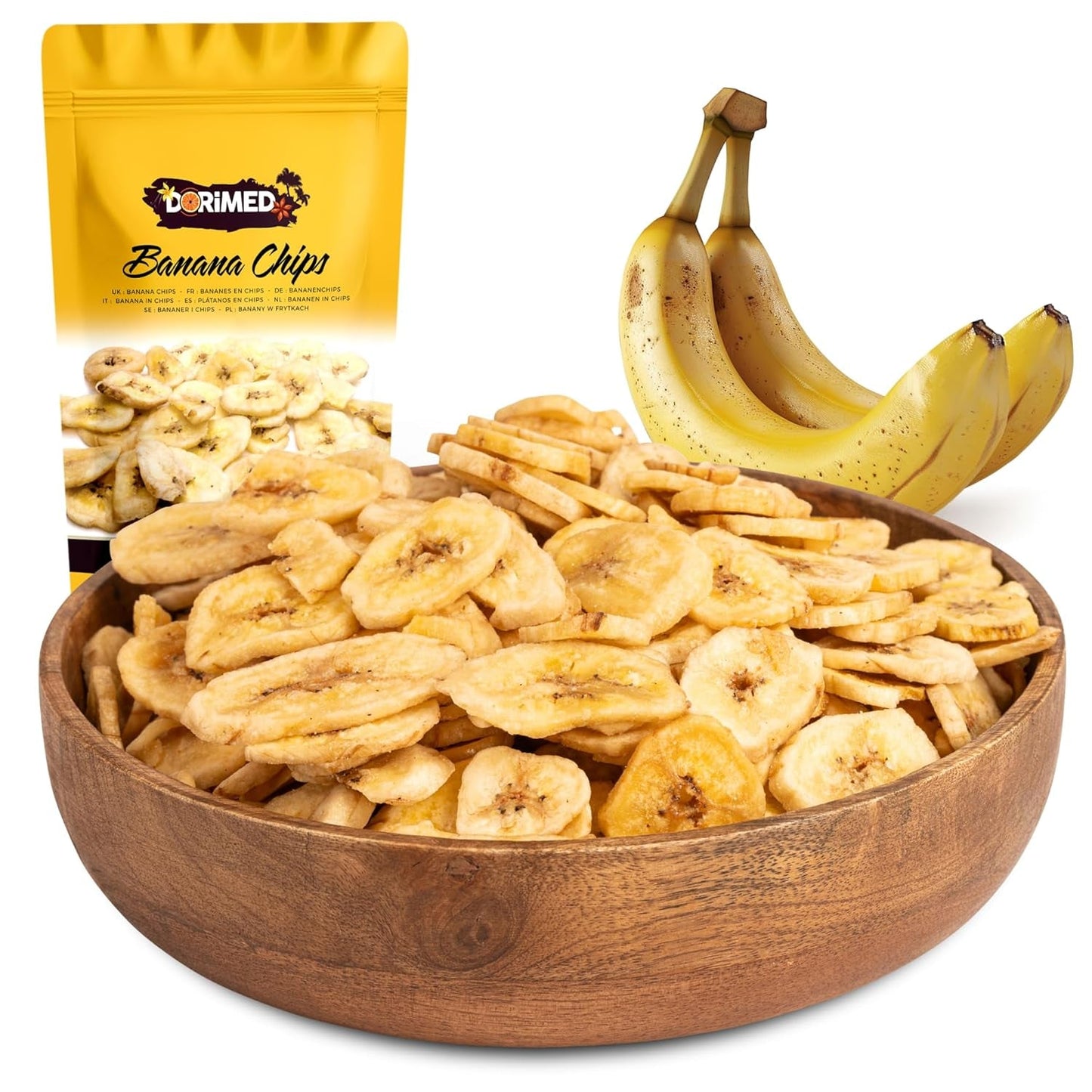 Bananenchips 1 kg | Krokante Plakjes Bananenchips Met Gedroogd Fruit | gezond tussendoortje met een heerlijke smaak | Gedroogde producten Naty Shop Standaard titel