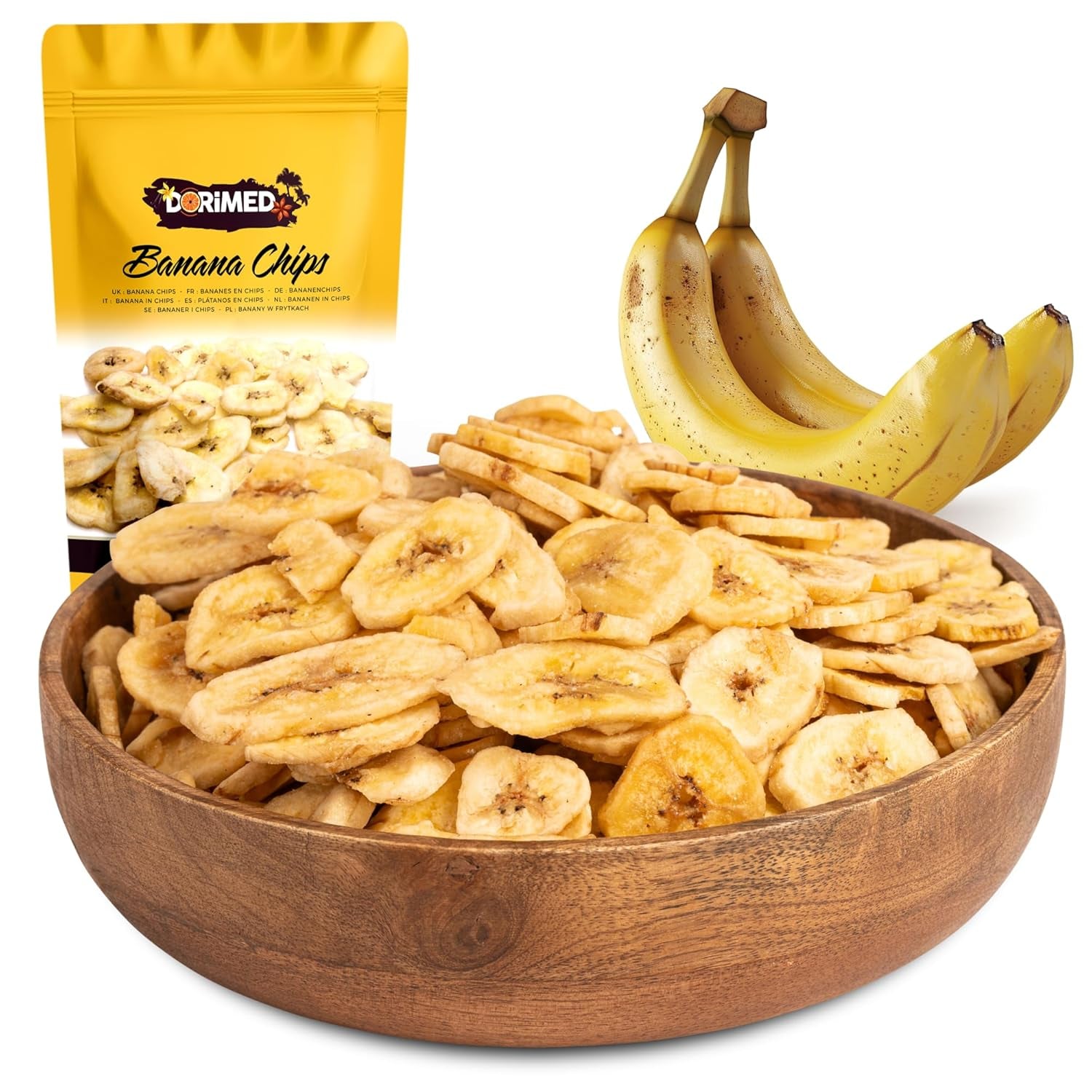 Bananenchips 1 kg | Krokante Plakjes Bananenchips Met Gedroogd Fruit | gezond tussendoortje met een heerlijke smaak | Gedroogde producten Naty Shop Standaard titel