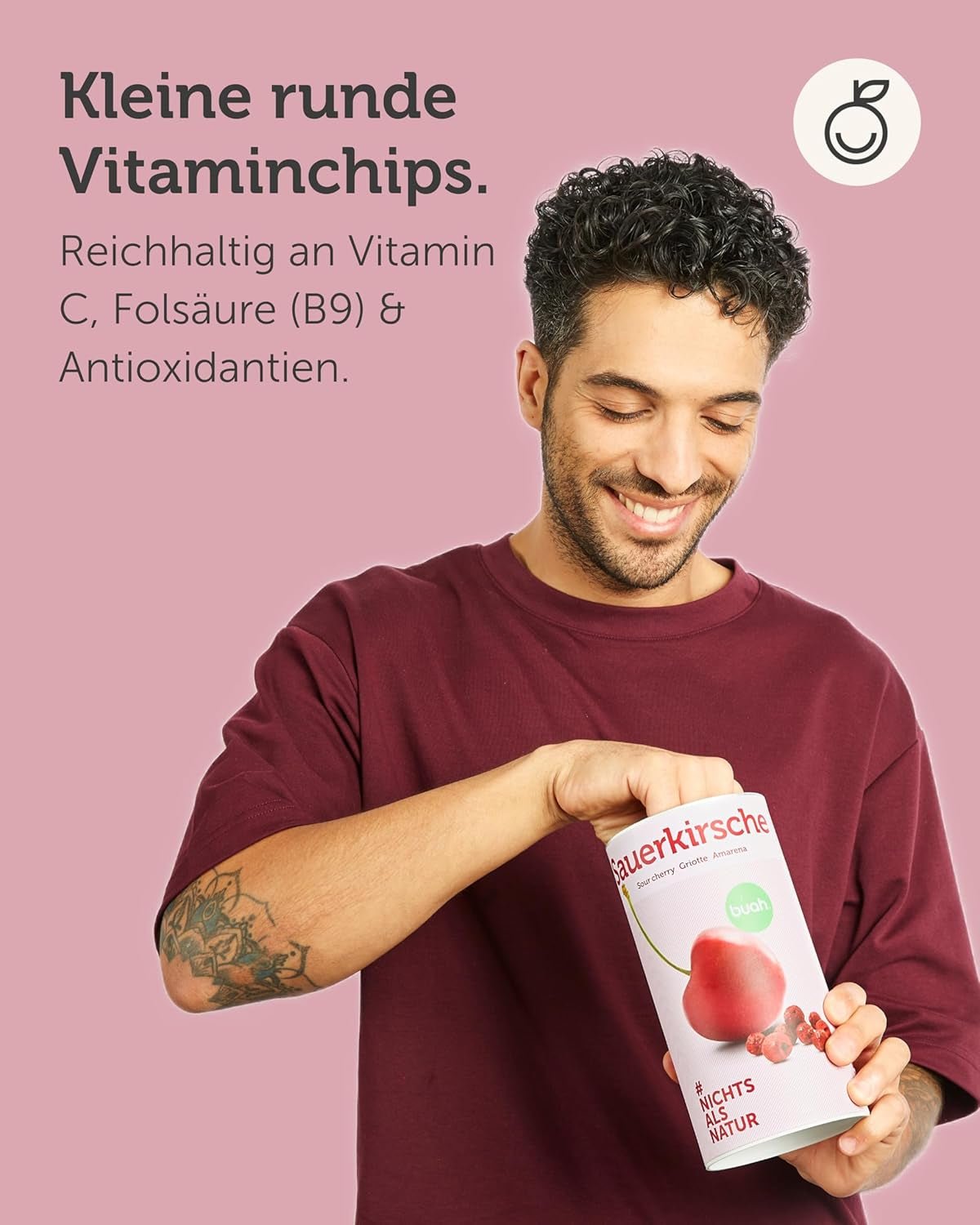 Gevriesdroogde bittere kersen BUAH® | Hele bittere kersen als tussendoortje of voor muesli | Ideale vervanger voor snoep | Veganistisch en zonder toegevoegde suiker | 135g Naty Shop gedehydrateerde producten